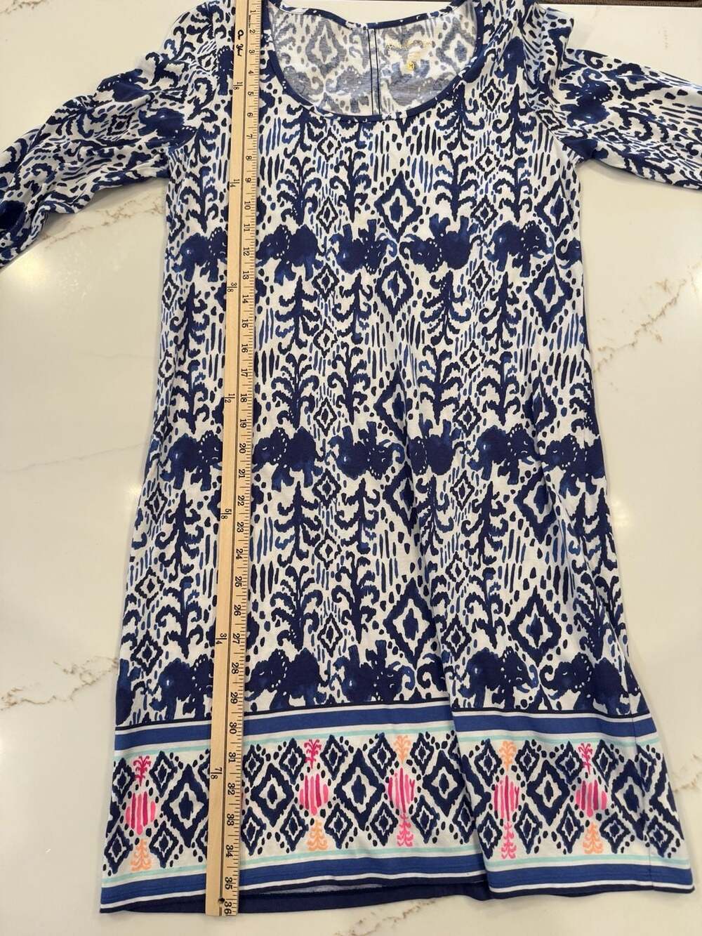 Lilly Pulitzer Marlowe T-Shirt Dress Tusk In Sun Elephant Print Size M - Picture 4 of 5
